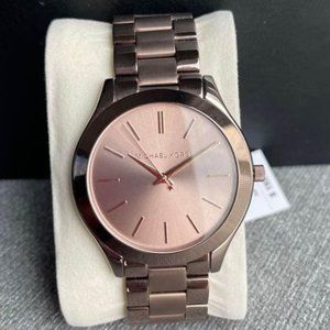 Michael Kors Slim Runway Watch Brown Tone MK3418